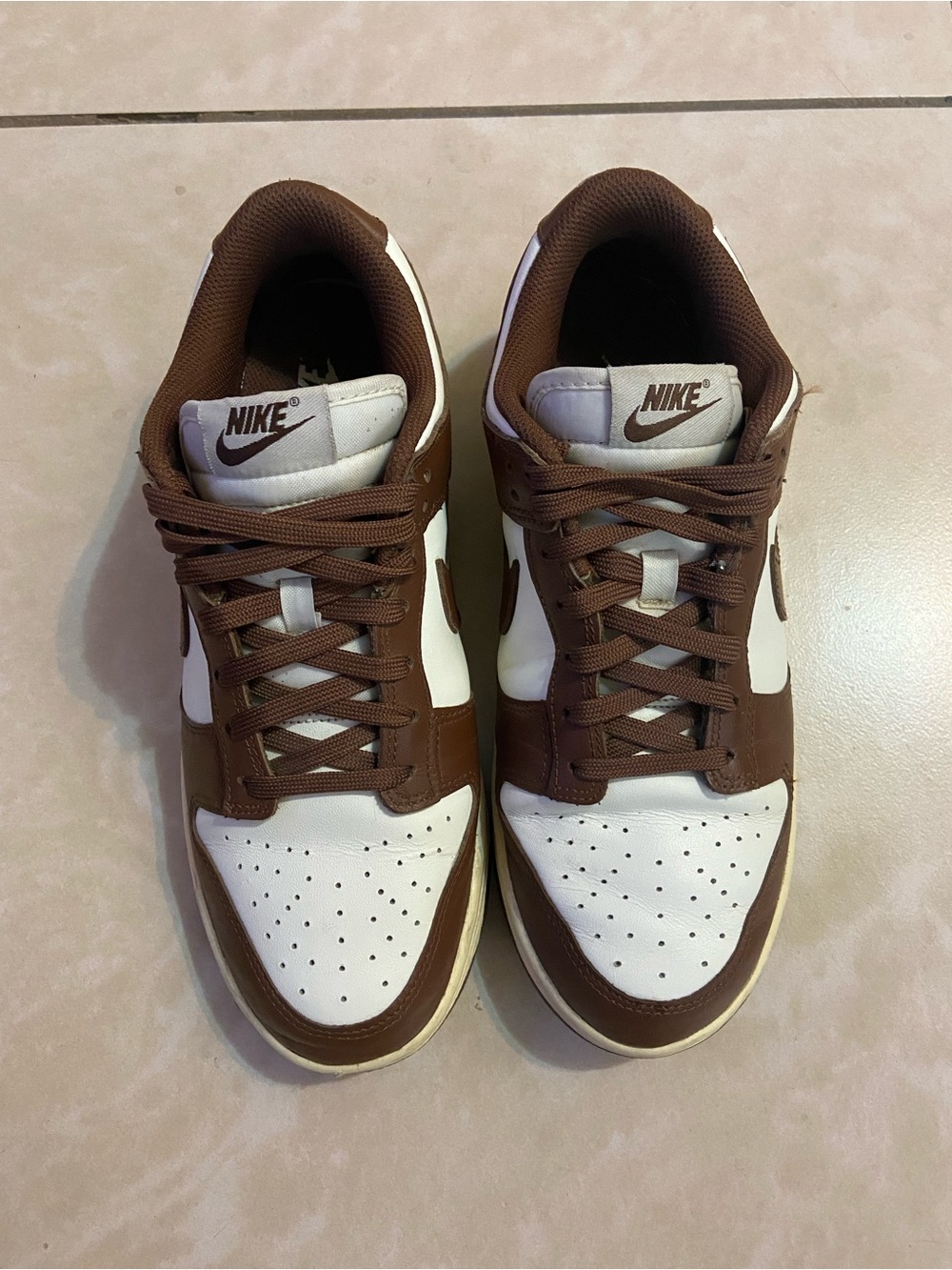 Nike Women’s Low-Top Sneakers — White & Brown size 9.5